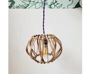 Lampion rotin - Fil violet