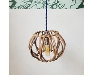 Lampion rotin - Fil bleu