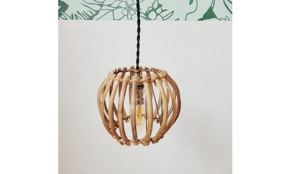 Lampion rotin - Fil noir