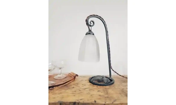Lampe fer forgé début XXe