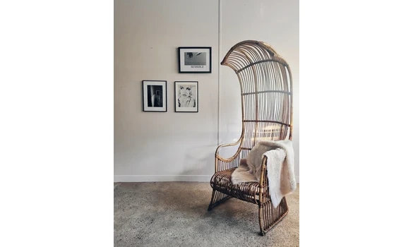 Fauteuil porteur en rotin