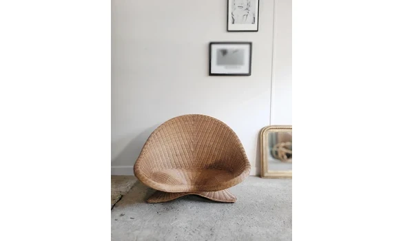 Fauteuil lotus en osier