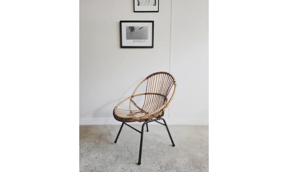 Fauteuil coquille en rotin adulte