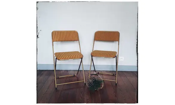 Paire de chaises pliantes vintages
