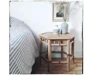 Table d'appoint vintage en bambou