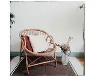 Fauteuil coquille en rotin