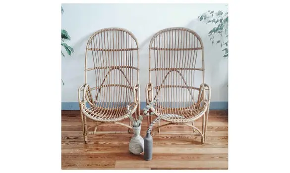 Paire de fauteuils en rotin