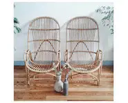 Paire de fauteuils en rotin