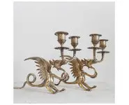 Paire de bougeoirs Griffons