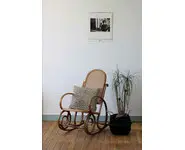 Rocking chair bois et cannage