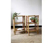 Paire de chevets en rotin