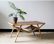 Table basse en rotin