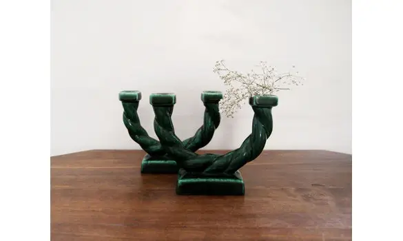 Duo bougeoirs vintage