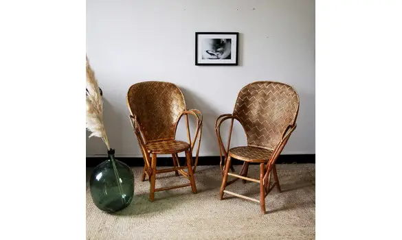 Fauteuils tressés chataignier