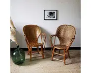 Fauteuils tressés chataignier