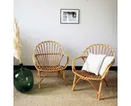 Paire de fauteuils en rotin