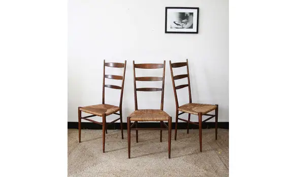 Série de 3 chaises style Gio Ponti