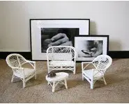 Salon de poupée en rotin