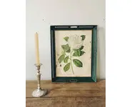 Plateau métallique rose blanche