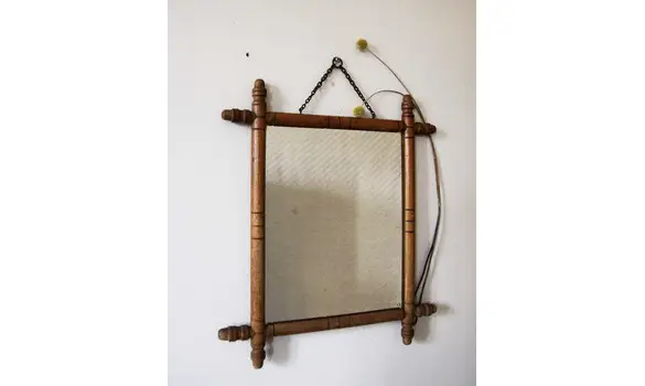 Miroir bois effet bambou