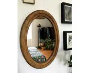 Miroir ovale en bois