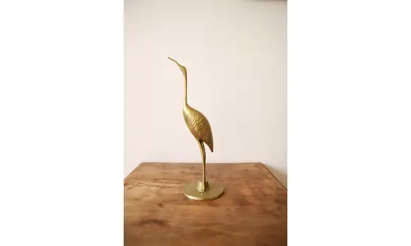 Sculpture Héron en laiton