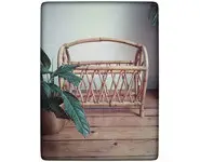 Porte magazines en rotin