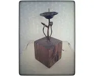 Bougeoir laiton et bois