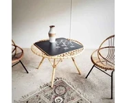 Table trampoline en rotin