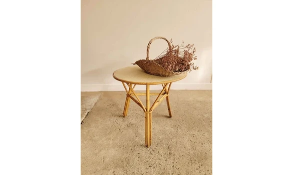 Table en rotin vintage