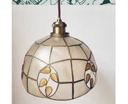 Suspension nacre - Fil bordeaux