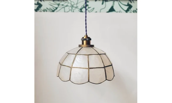 Suspension nacre - Fil violet